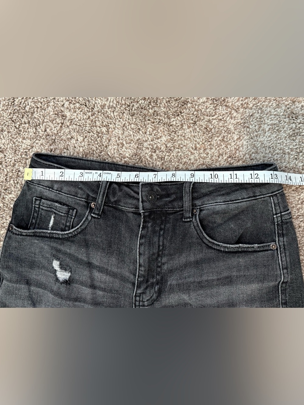 RISEN Women's High Rise Black Distressed Denim Shorts - Picture 2 of 6